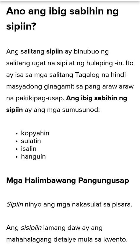 sipiin kahulugan|SIPI (Tagalog).